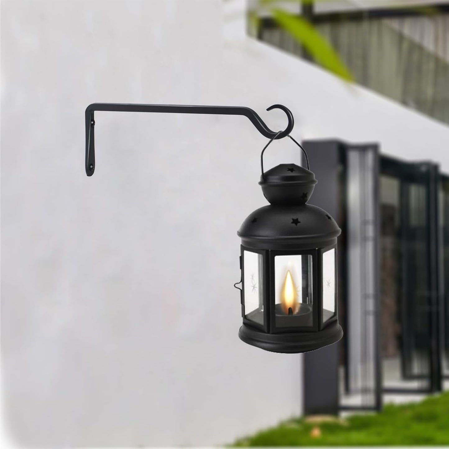AILIN YELOKIE 12-Inch Plant Hangers - Sturdy Outdoor Hanging Planters & Bird Feeders | Upgraded Black 4-Pack