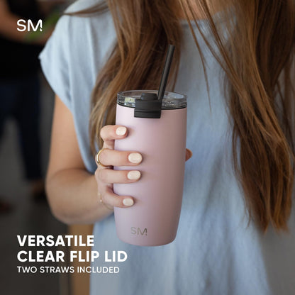 12oz, Simple Modern Voyager Tumbler with Flip Lid | Travel Coffee Mug | Insulated Stainless Steel Cold Brew Iced or Hot