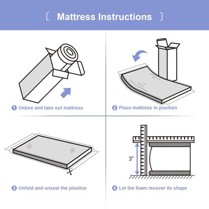 pareler bear 3"x24"x38" Mini Mattress, 38" Lx24 W Premium Foam Mattress, Waterproof Soft Breathable Outer Cover, White