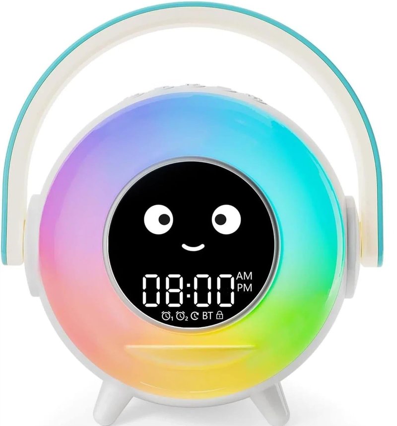 LOVME Kids Alarm Clock, Ready to Rise Sleep Training Clock with Night Lights, Sound Machine, Ok to Wake Clock for Kids, Gift Ideas for Toddler Boy Girl