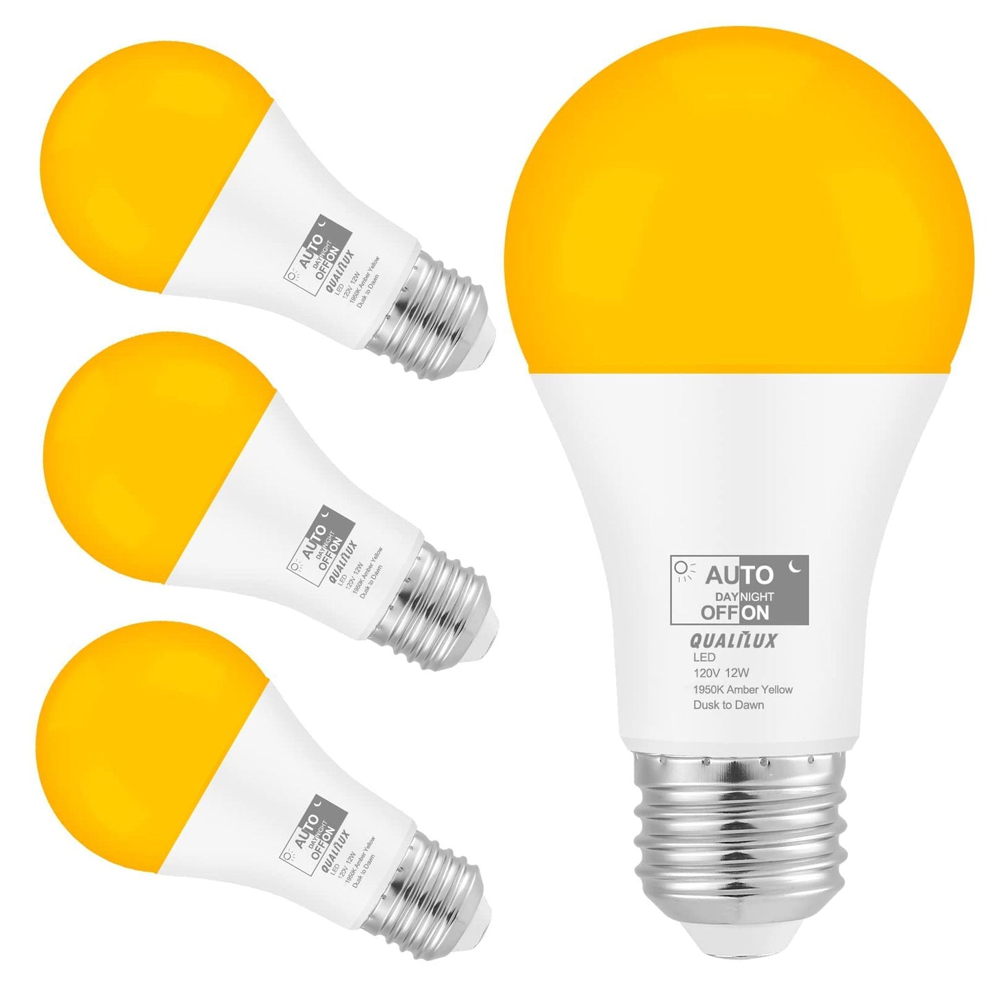 Dusk to Dawn Light Bulbs, Auto On/Off Light Sensing LED Bulbs Outdoor, Vintage Amber, Edison ST19 2-Pack, 6.5W 700LM 60W Equivalent, HQ-H027