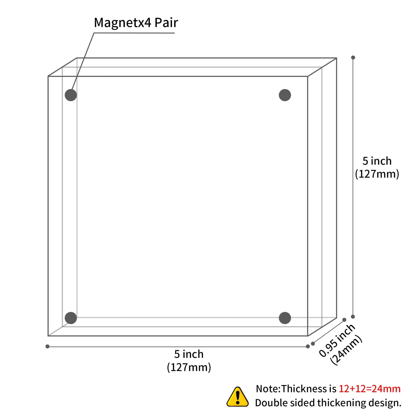 Sezanrpt Clear Booth Photo Frame 5x5, Perspex Square Picture Frame, Acrylic Photo Frame for 5x5, 4x4, 3x3 Picture Display