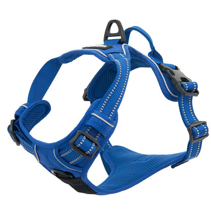 Voyager No Pull Dog Harness for Small Dogs, Dual Leash Attachments, Adjustable Soft but Strong Pet Harness with 3M Reflective Technology, Royal Blue Lattice Nylon, S (Chest: 16-20")