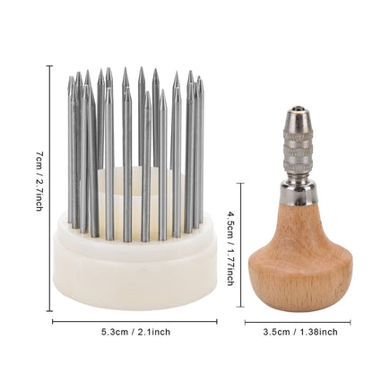 CYTGOUPER Beading Tools Set,23 Pcs Jewelry Engraving Tools Set with Wooden Handle,Metal Beading Tools for Stone Setting,1-23mm Concave Tip Beaders for Diamond Pearl Setting,Craft Engraver Pen