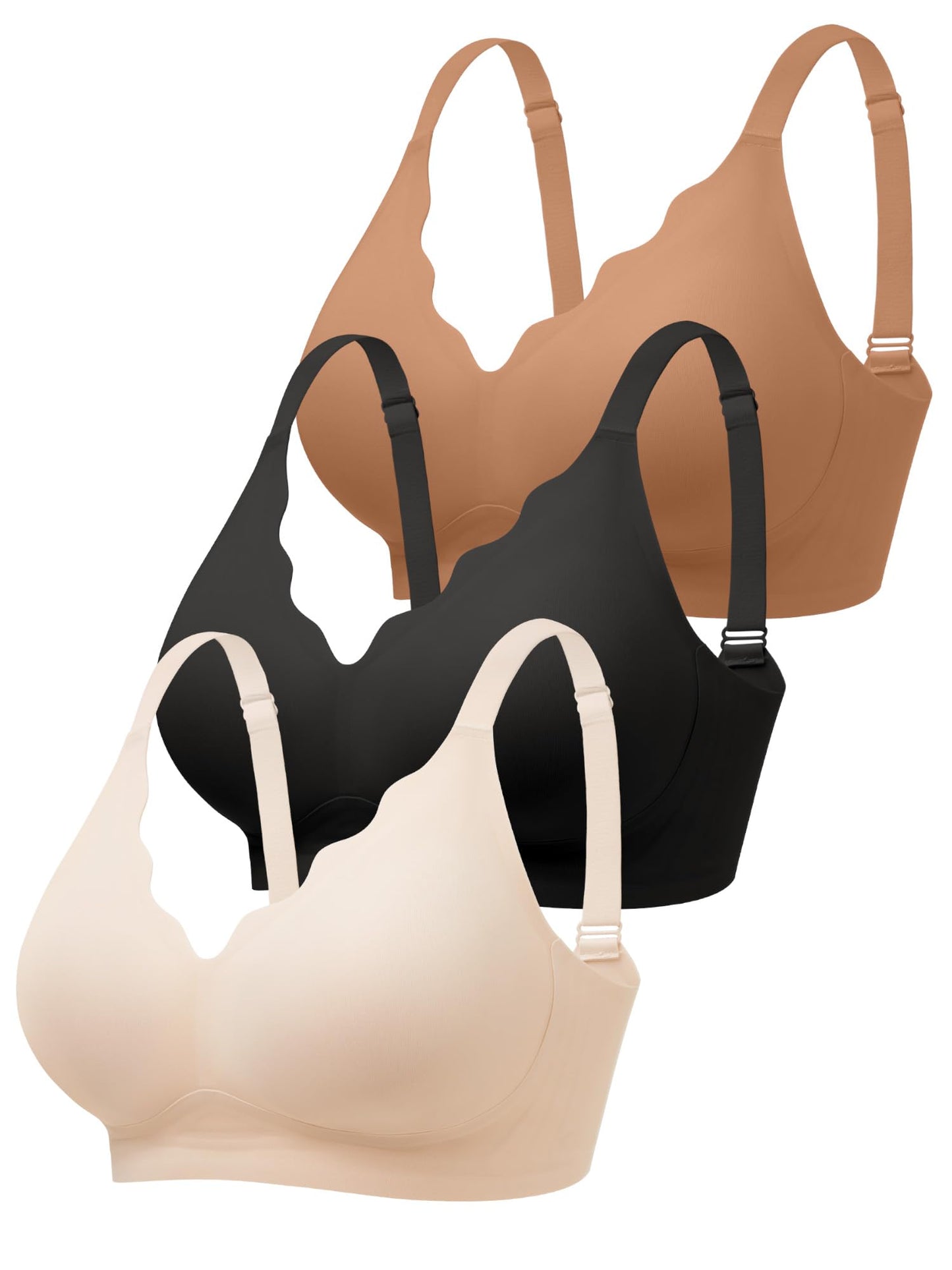 Wireless Jelly Bras for Women No Underwire with Support - S-2XL Seamless Bralettes Everyday Comfort Tshirt Padded Bra