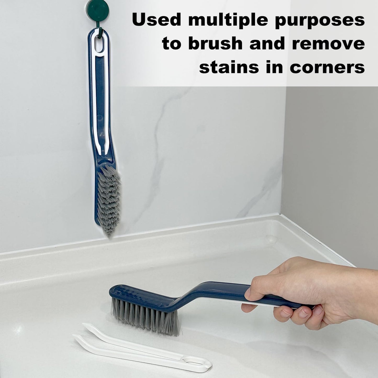 Cleaning Brush, QAGOBDI Hard Bristle Crevice Cleaning Brush for Household, Bathroom Cleaning Tools (2 PCS)
