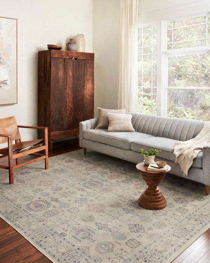 Loloi Hathaway Collection HTH-04 Runner Rug, Beige/Multi, 2'-6" x 7'-6", .25" Thick, Soft, Durable, Modern, Low Pile