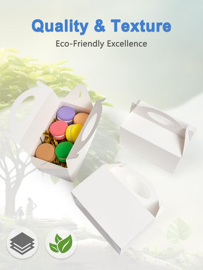 Shallive 50 Pcs Small Party Treat Boxes, Goodie Box for Kids Birthday White