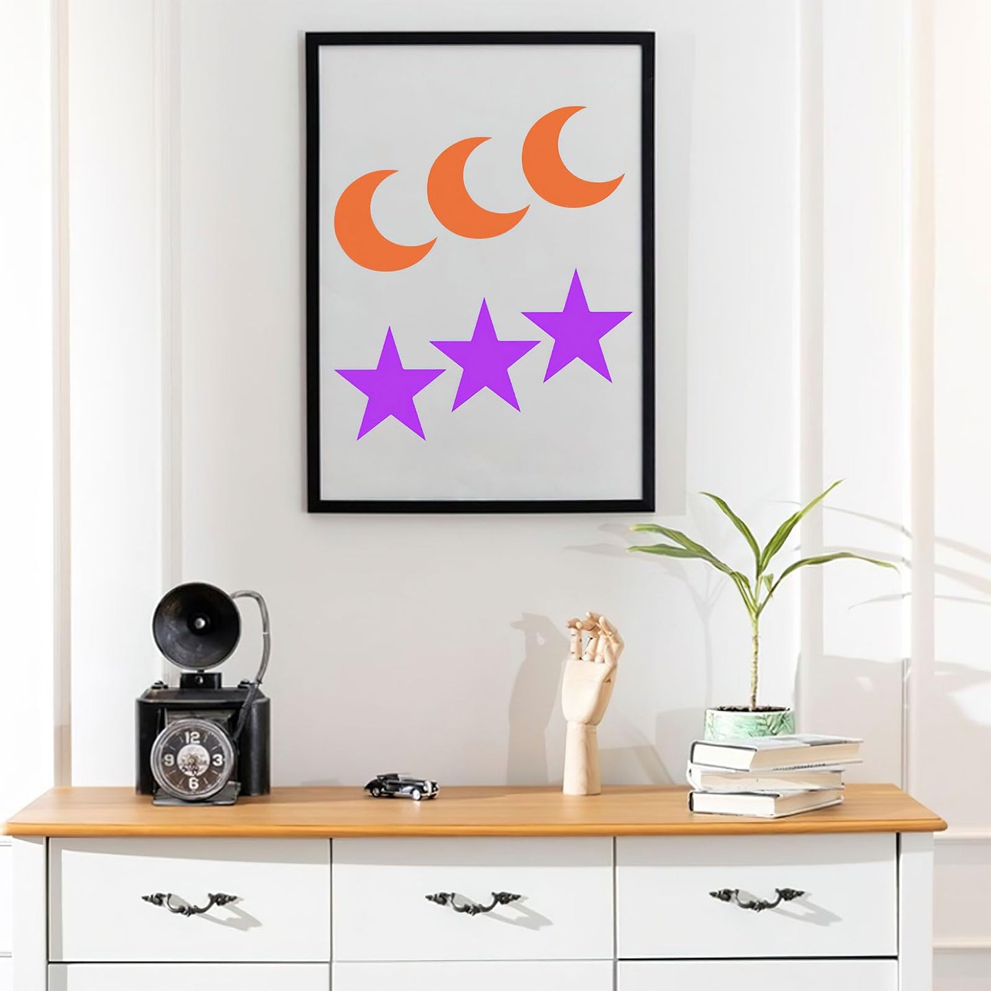 16 Pcs Reusable Painting Stencils for Adults, 4 Sizes Heart Moon Star Circle Templates for DIY Crafts, Drawing on Canvas, Wood, Fabric, Wall Decor (Not a Toy)