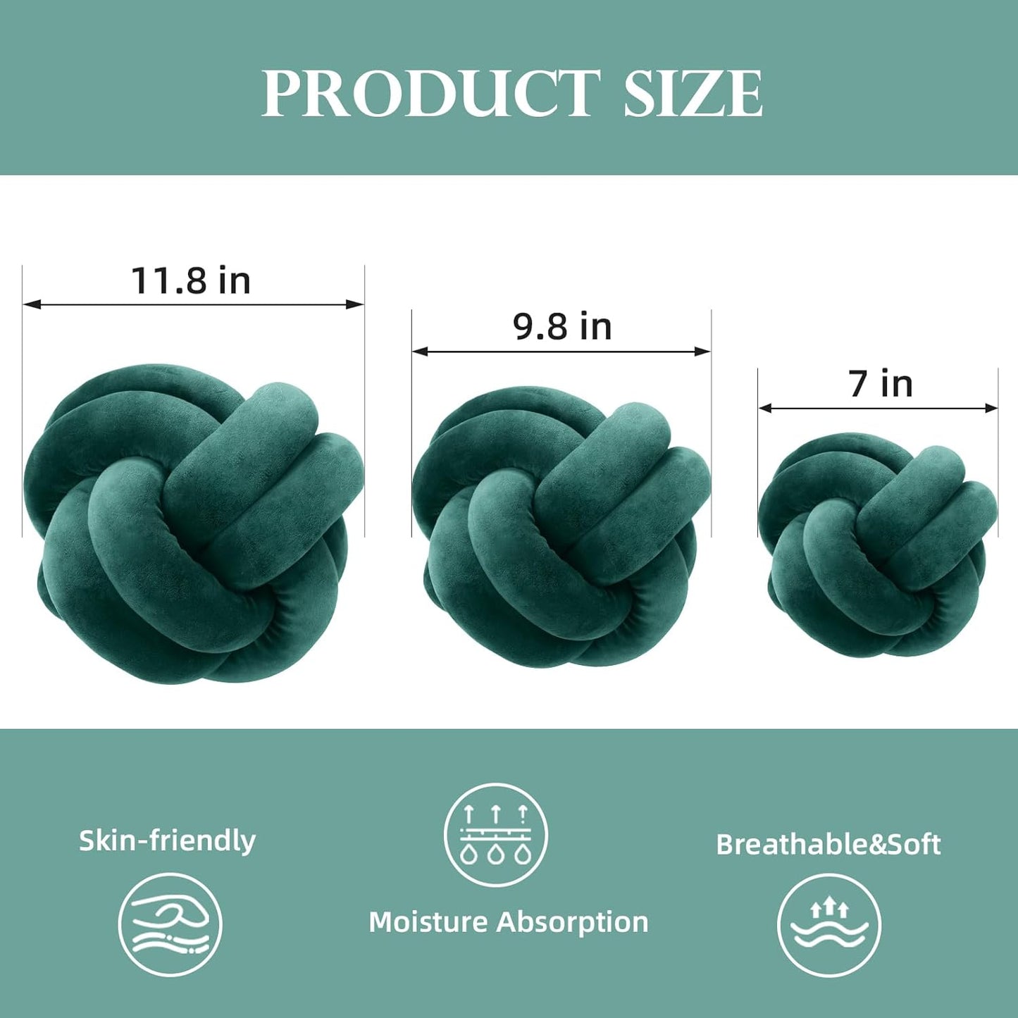 Short Plush Knot Ball Pillow (White, 9.8x9.8) - Waist Cushion for Home Decoration, Plush Throw Pillow for Sofa, Car,