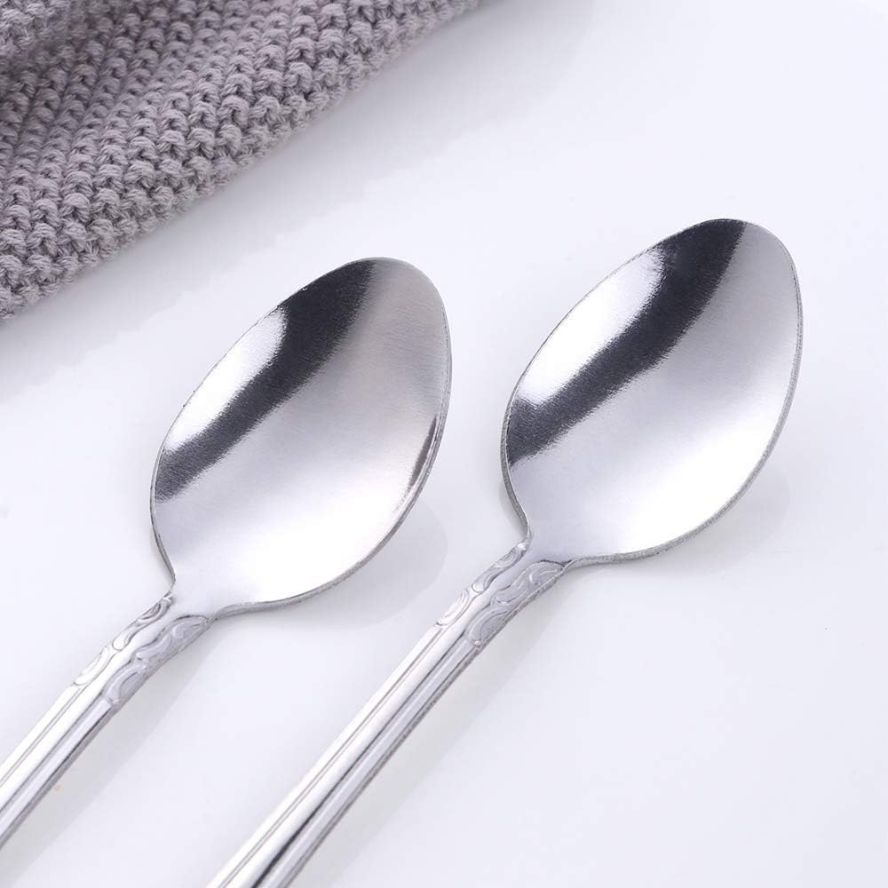 Iced Tea Spoon Set for 12, 7.9-Inch Stainless Steel Coffee Spoon Set, Ice Cream Dessert Spoon