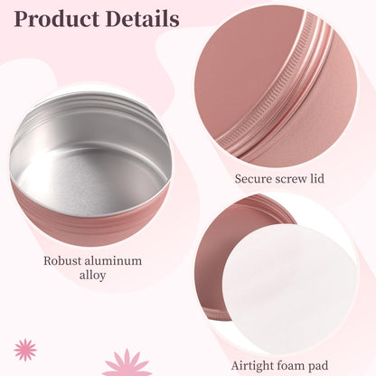 Deskium 18 Pack Aluminum Metal Tins, 6 Oz Round Candle Tins With Screw-Top Lids, Travel Storage Containers For Spices, Cosmetics, Candles