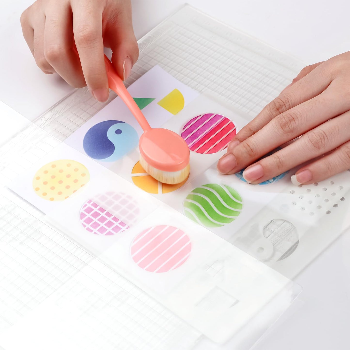 A4 Clear Photopolymer Sticky Mat for Stencil Stamp, Reusable Anti-Slip Grip Mat, Multi-Use Non-Slip Clear Photopolymer Craft Low Tacky Mat for Card Making Hold Your Cardstock in Place When Stamping