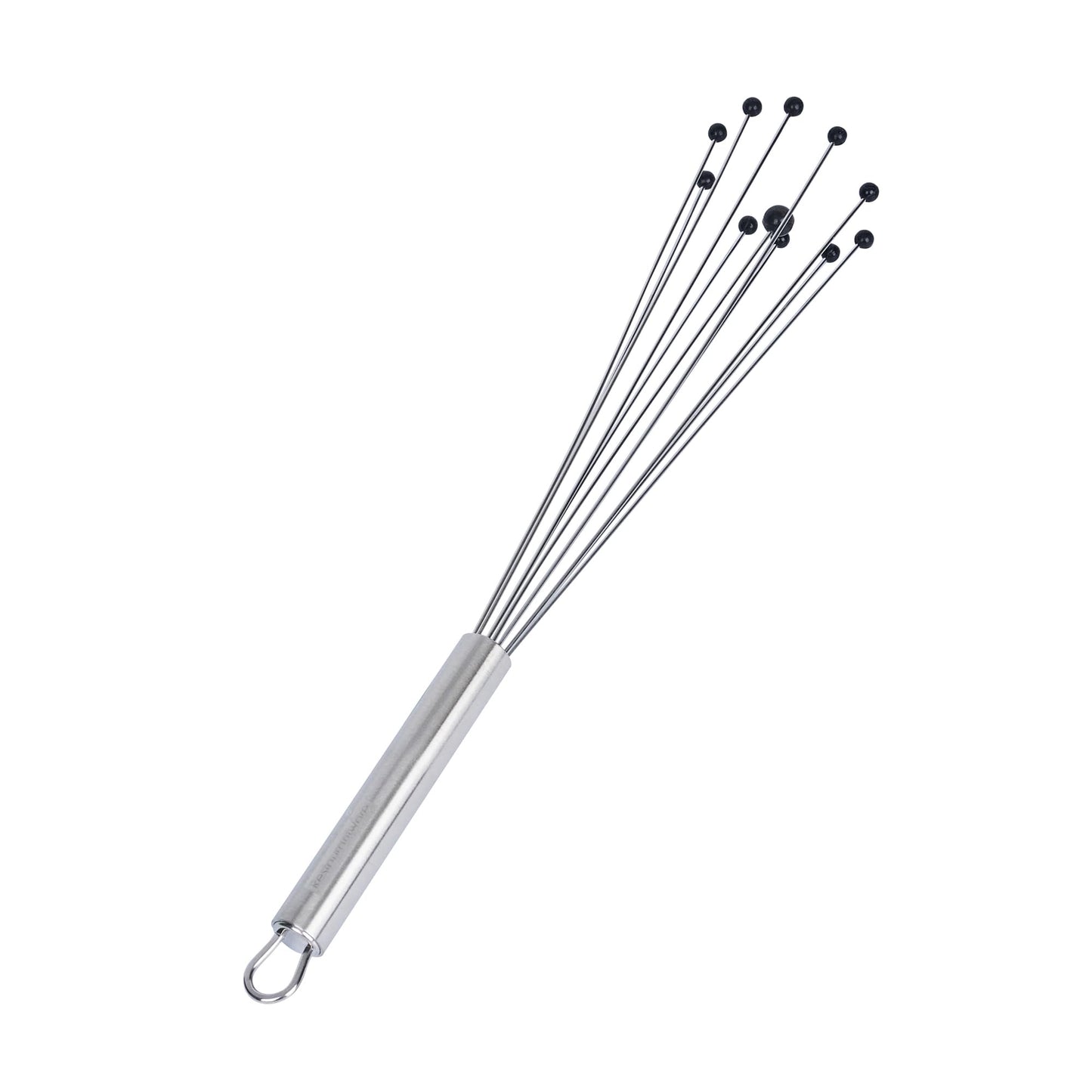 Restaurantware 12.5 in Stainless Steel Ball Whisk with Silicone Tips - German Standard Sauce & Gravy Whisk, Non-Scratch, Dishwasher Safe - Non-Stick Silicone Ball Whisk for Baking
