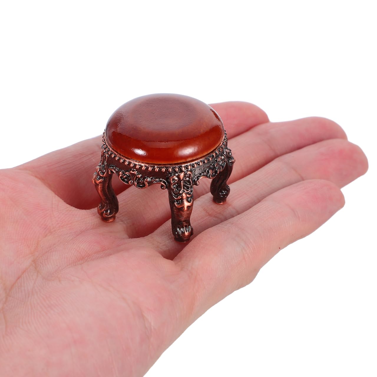 Abaodam Dollhouse Stool, 1:12 Scale Miniature Wooden Furniture Chair Model, Vanity Bench Seat for Dollhouse Living Room, Micro Landscape and DIY Mini House Decoration