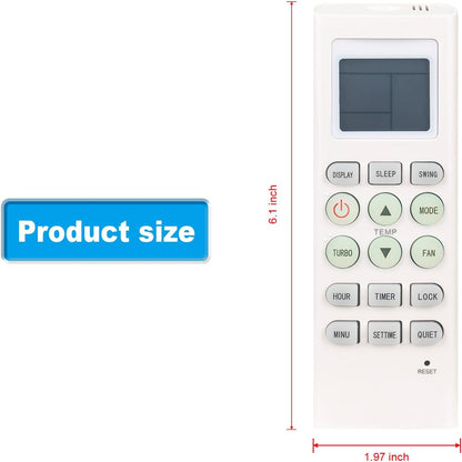 Replace AC Remote Control KKG9A-C1 KKG9B-C2 Compatible with Mirage/Agratto/Changhong Air Conditioner