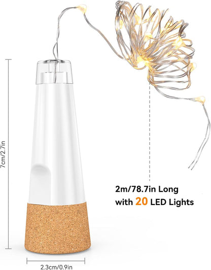 20 2024 2 Pack) Bottle Lights, LED Fairy Lights Battery Operated USB Rechargeable Upgraded Bottle Light with Cork
