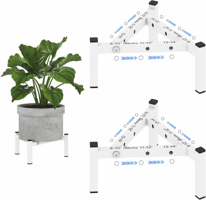 Adhoklop 2 Pack 8-14 Inch Adjustable Plant Stand Indoor for Pots, Heavy-Duty Metal Flower Pot Holder Indoor/Outdoor