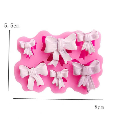 5 Pack Silicone Bow Fondant Mold Heart Silicone Molds Bowknot Cake Pop Mold Chocolate Candy Bow Molds for Birthday Wedding Party DIY Cake Decoration - Reusable Baking Tools Gift for Bakers