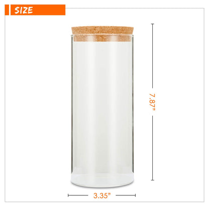 Luxtea Glass Jar Borosilicate Canister 34oz with Cork Stopper Lid, Airtight Container Cookie Candy Spice Tea Cereal Storage (Cork Stopper)