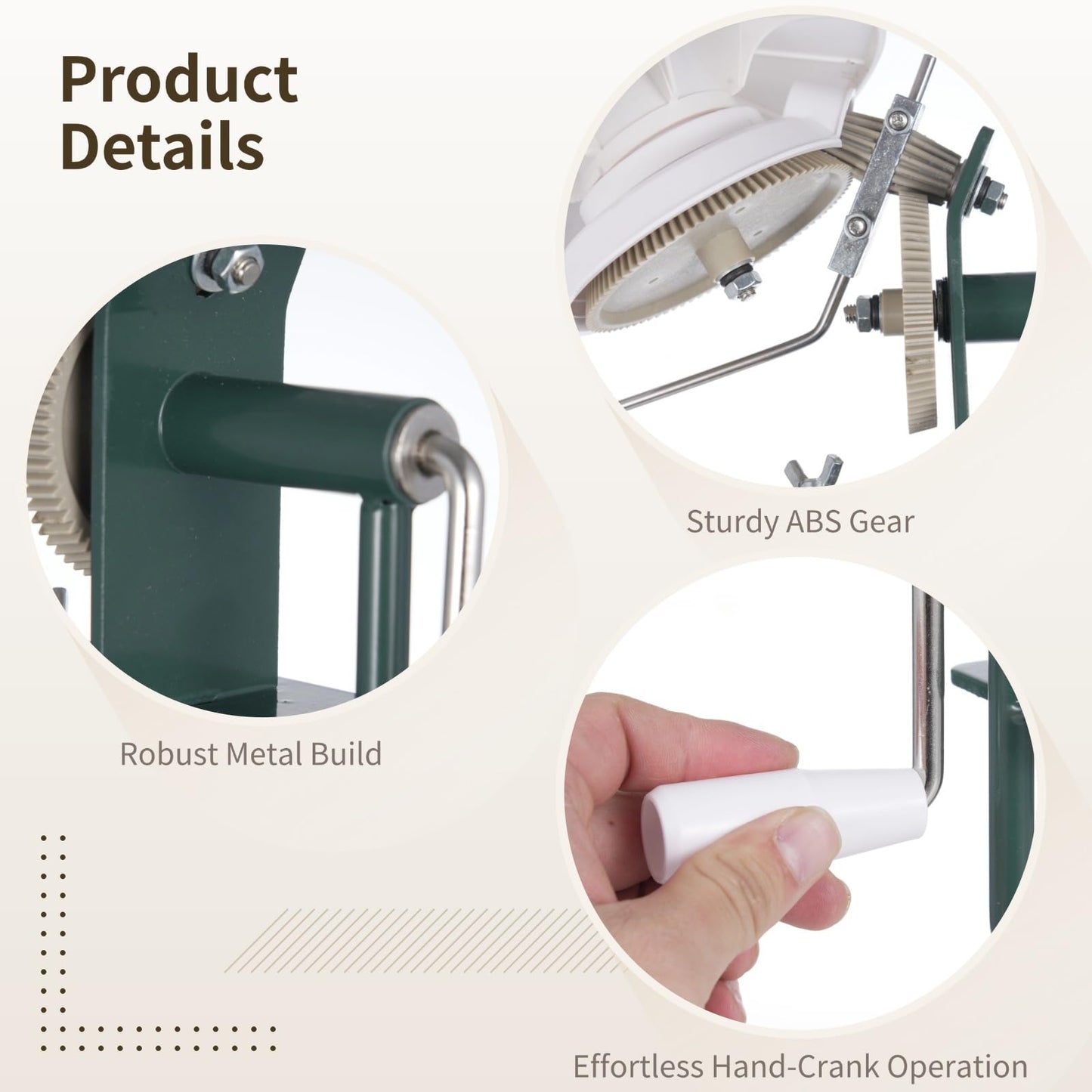 Yarn Winder for Crocheting - Yarn Ball Winder Manual with Sturdy Metal Base & ABS Gear, Upgraded Clamp, Easy Table Installation, Anti-Tangle, Size 13.9 x 3.3 x 3.3 in