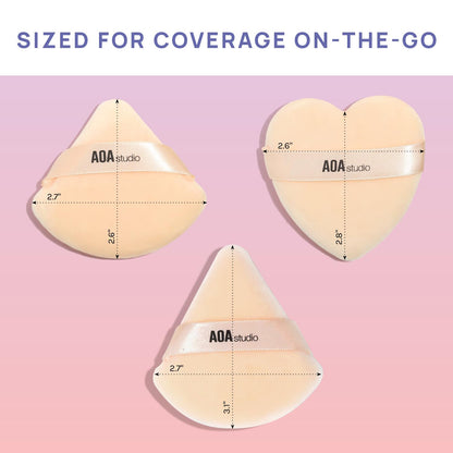 AOA Studio Velvet Puffs Makeup Puff Set of 6 Loose Powder Body Powder, Velour Makeup Blender Sponge Foundation Blending Sponges Set Beauty Makeup Tools(Black/Peach)