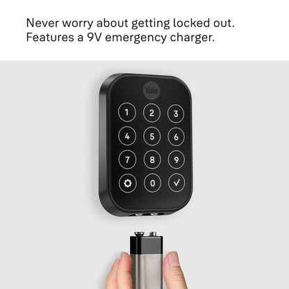 Yale Security Assure Lock 2 Deadbolt, Black Suede Keyed Smart Entry Door Lock with Wi-Fi Connected Keypad for Code Entry and Remote Access, YRD410-WF1-BSP