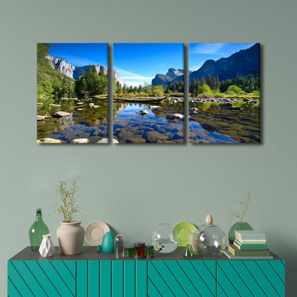 TFIAVSIN Yosemite Pictures for Living Room, El Capitan Landscape Canvas Art, 3 Panel Prints, Framed Decor