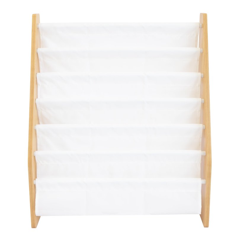Humble Crew Kids Bookshelf, 6-Tier Front-Facing Book Display Organizer, Montessori Toddler Bookcase for Playroom, Bedroom & Reading Corner, White/Natural Wood