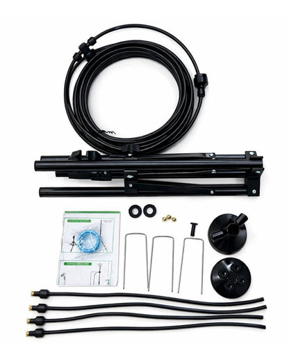 Upgraded 5.3FT Outdoor Misting System, Adjustable Stand with 360° Flexible Hose & 0.5mm Nozzles for Ultra Fine Mist, Patio Cooling Kit for Backyard, Pool, BBQ - Includes 26FT Hose & Tripod
