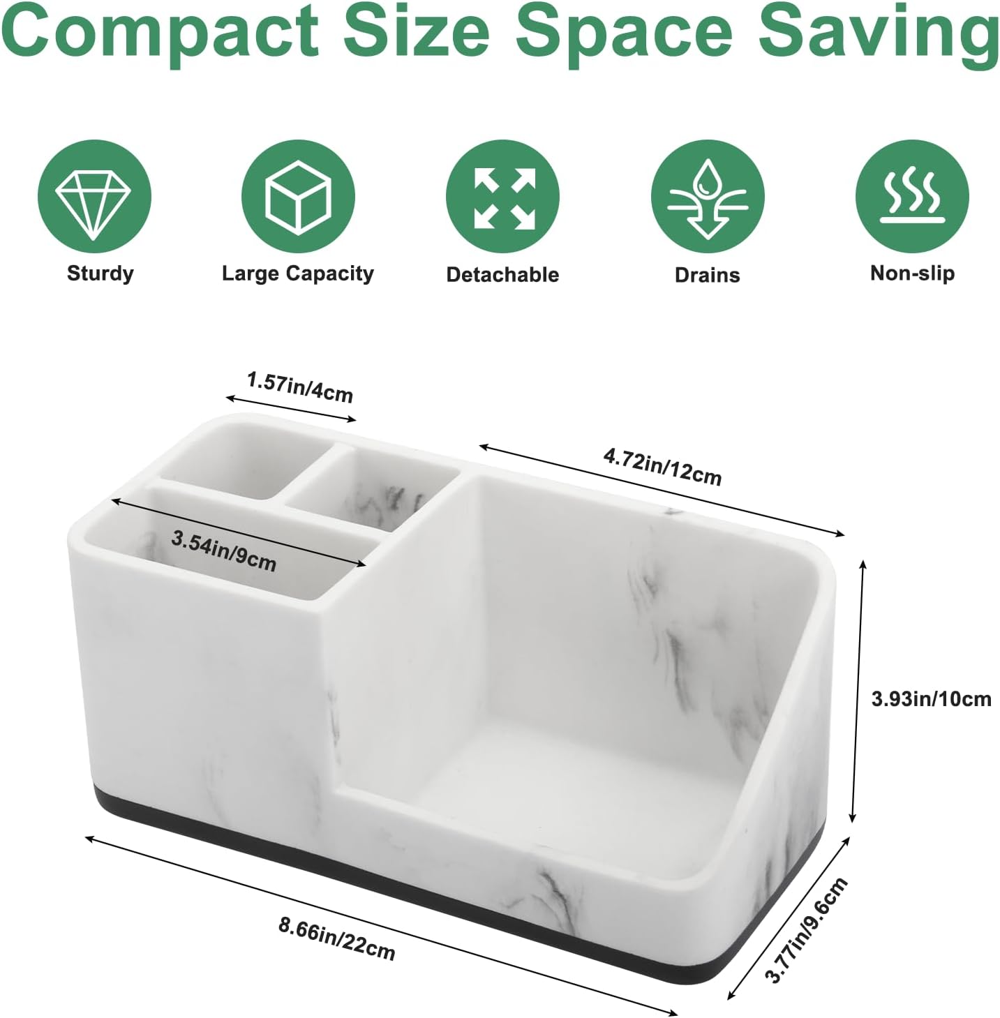 Counter PARKMANI Marble Bathroom Organizer, Kids Electric Toothbrush and Toothpaste Holders for Bathroom Organizers