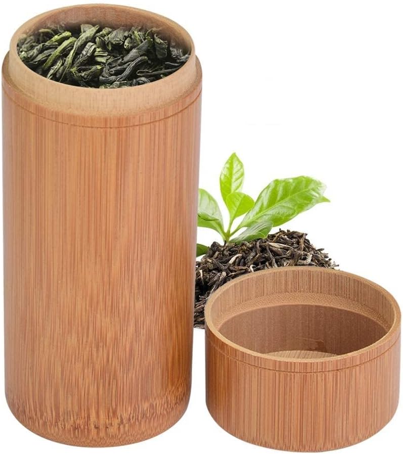 Mumusuki Tea Jar, Portable Sealed Tube Tea Storage Box for Farmhouse Kitchen Counter (M)
