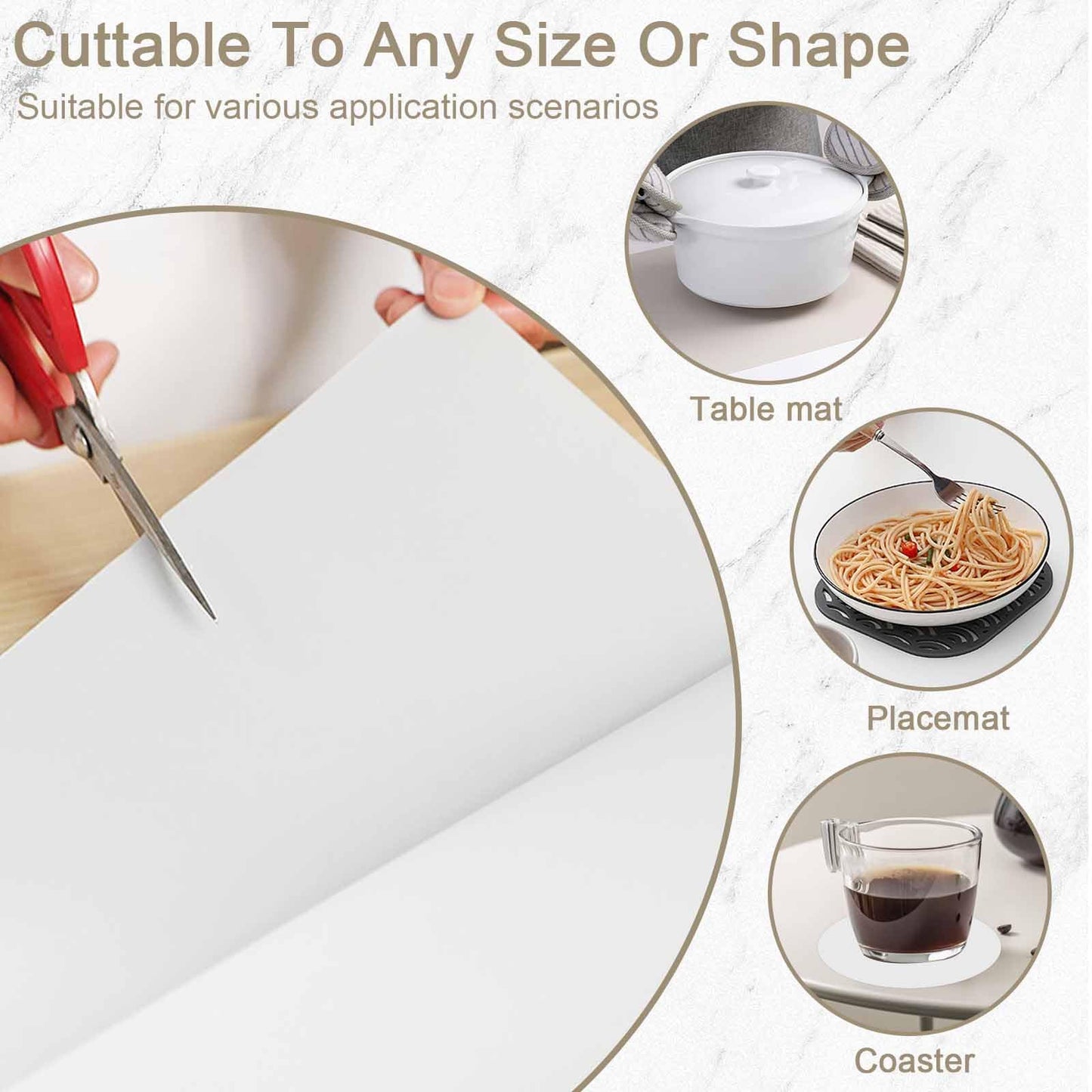 120"x24"(305cmx60cm) Large Silicone Kitchen Counter Mat, Heat Resistant Non-Slip Countertop Protector, Waterproof Multipurpose Mat for Kitchen Island, Dark Gray