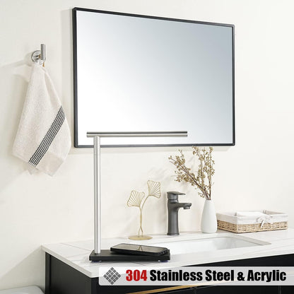 JQK Hand Towel Holder Stand, Brushed Stainless Steel Free Standing Rack with 12 Inch Bar