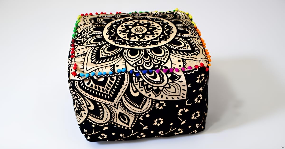 16X16X14 inches, CRAFT KALA Mandala Meditation Floor Pillows Cover Square Pillow Seating Hippie Decorative Adults