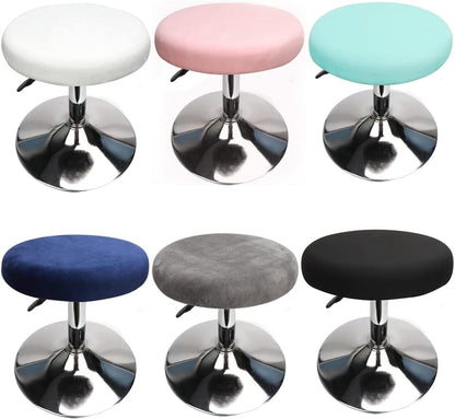 12-16 inch/30-40cm (1, Velvet Round Stool Cover Round Seat Covers for Bar Stools, Luxurious Fabric Stretchable Wrinkle