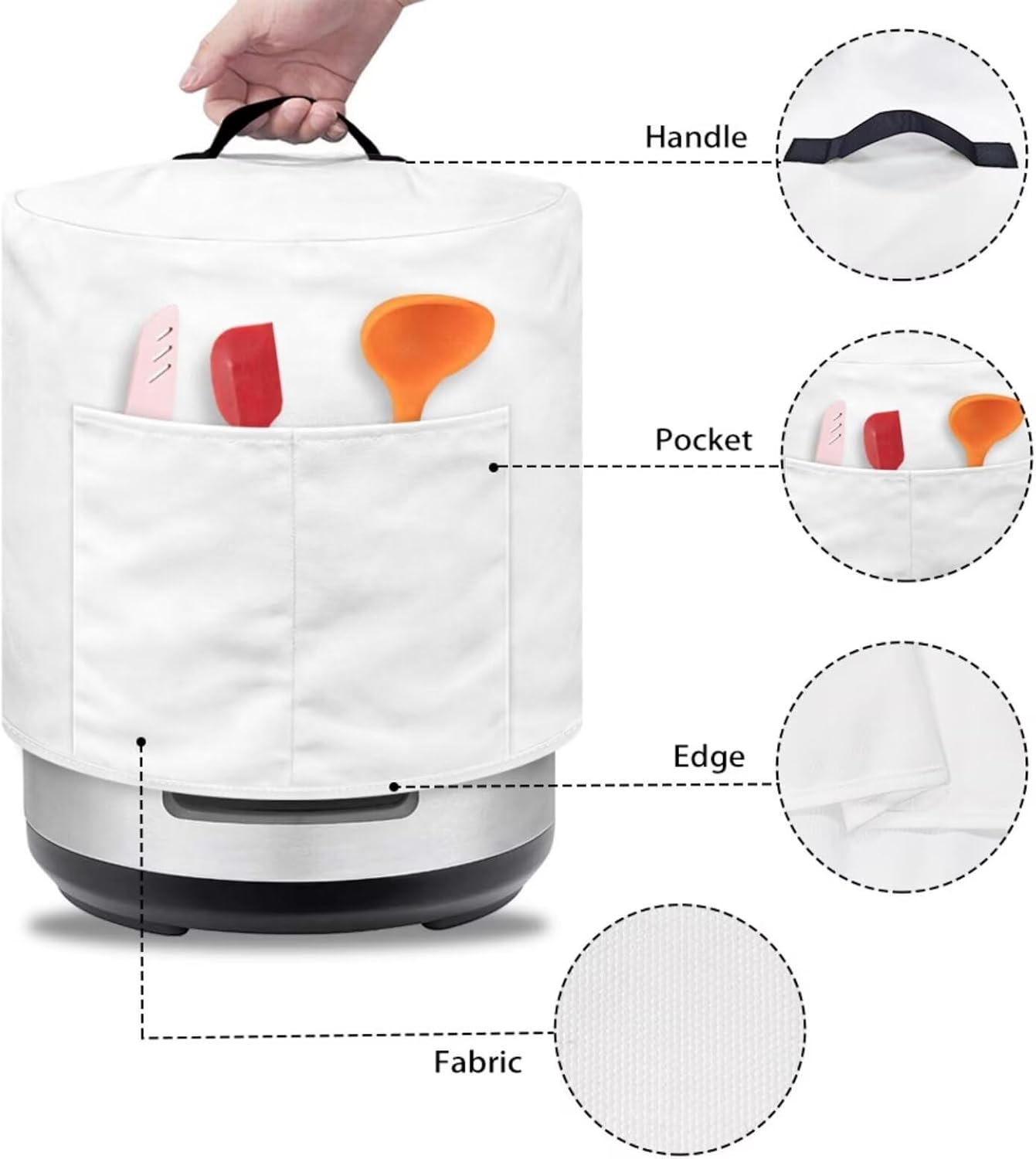 Orange Flowers Electric Appliance Cover, 6 Quart Stain Resistant Cover for Rice Cooker, Water Resistant Kitchen Decor