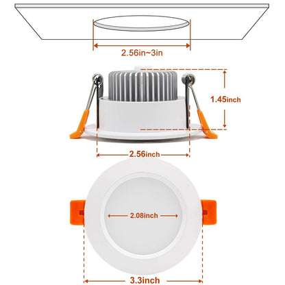 YGS-Tech Smart 3 Inch LED Recessed Lighting RGB WiFi Downlight, 5W Compatible with Alexa and Google Home, Dimmable RGB & CCT 2700-6500K Color Changing, 120V Ceiling Light with LED Driver (4 Pack)