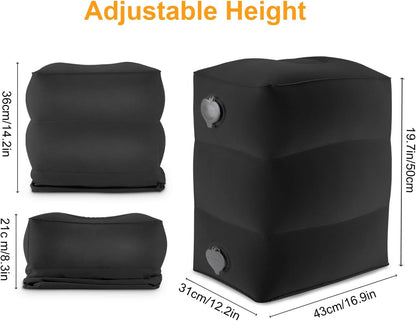 1 Pack) Maliton Inflatable Travel Foot Rest Pillow, Toddler Airplane Bed, Car Seat Foot Rest for Kids, Adjustable