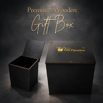 Gift Paradise® Fraser Fir Scented Candle – 7 oz Soy Wax with Crackling Wooden Wick & Wooden Gift Box | Fresh Pine & Evergreen Aromatherapy Candle for Self-Care, Home Refresh & Valentine’s Day Gifting