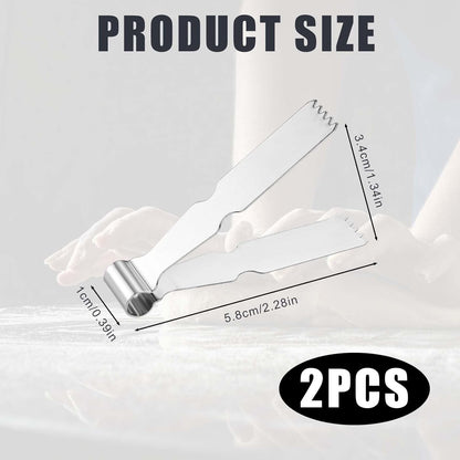 2pcs Maamoul Tweezers, Stainless Steel Pastry Tongs Baking Crimper Tool for Decorating Maamul Cookies