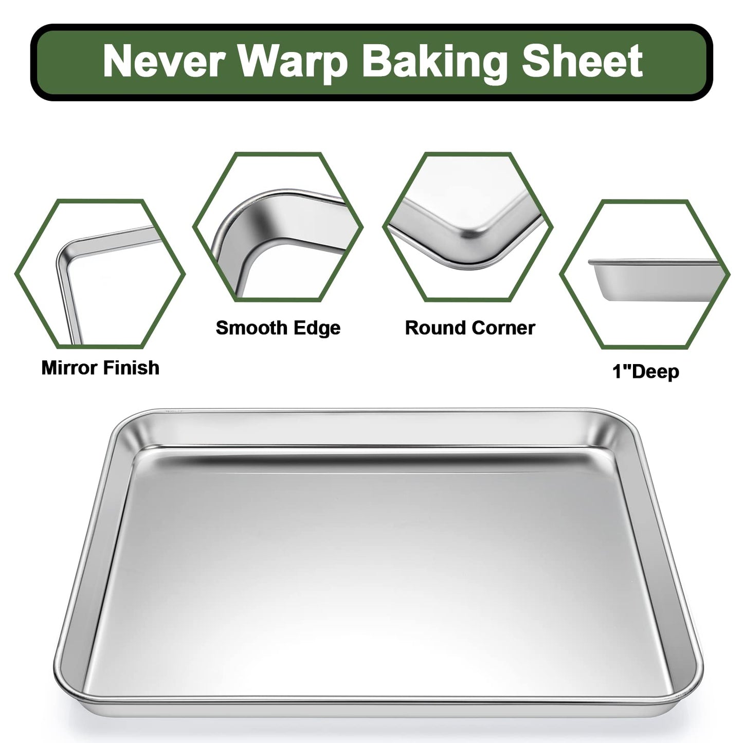 Baking Sheet Tray Cooling Rack with Silicone Baking Mat Set, Stainless Steel Cookie Pan For Oven, Set of 9 (3 Sheets + 3 Racks + 3 Mats), Warp Resistant & Heavy Duty & Easy Clean, Red