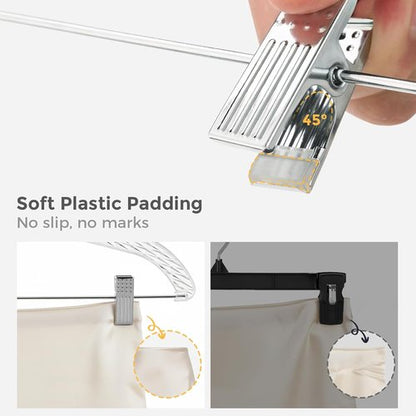 HOUSE DAY Clear Plastic Pants Hangers - Non-Slip Clips & 360° Swivel Hook | 12 Pack for Tops & Bottoms