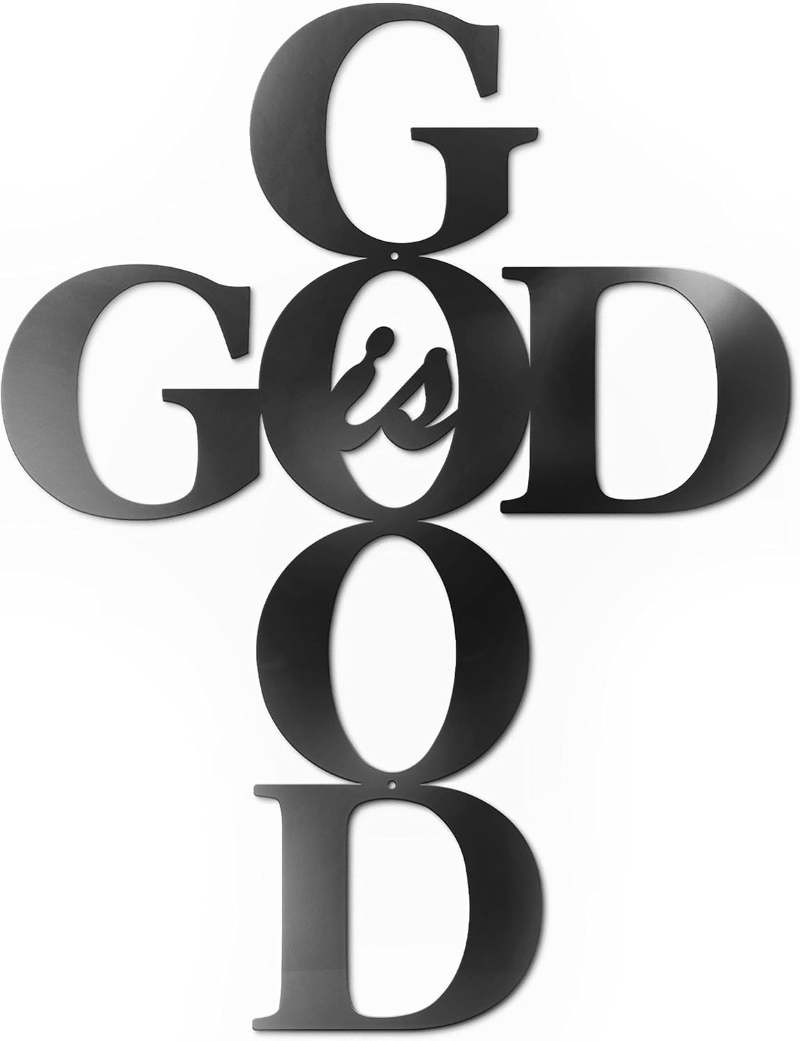 Vivegate God is Good Metal Signs Decor, Black Metal Cross Wall Decor for Religious Kitchen Home Decor