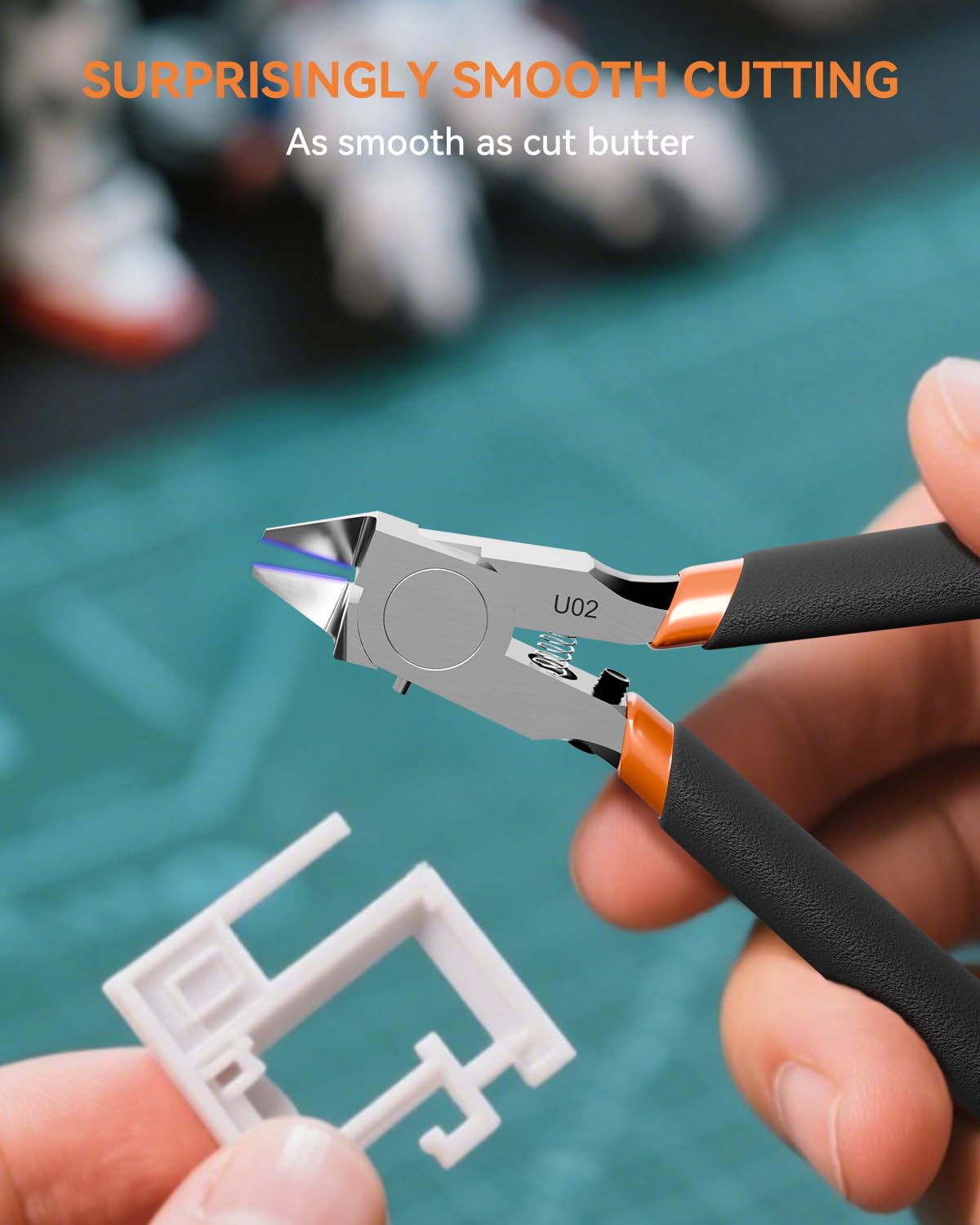 Model Nippers with Ultra-thin Single Edge, Uleey 4.9 inch Sprue Cutter for Beginners to Build Gundam, U02 Model Cippers for Plastic Model Repairing and Fixing (Black)