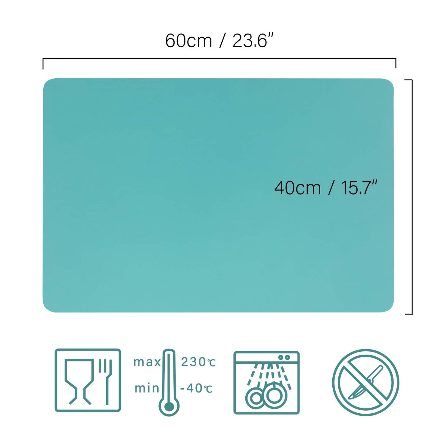 Gartful Extra Large Silicone Mat 23.6 x 15.7 inches, Silicone Crafts Sheets, Jewelry Casting Molds Mat, Desktop Protector, Placemat Pad, Nonstick Nonskid Durable, Set of 2, Black Green