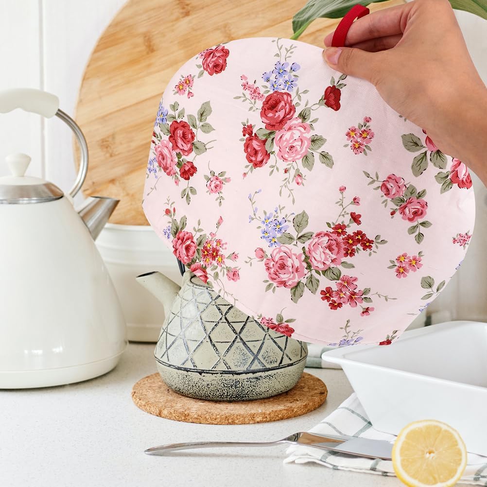LUOZZY 2pcs Cotton Tea Cozy Pot Cover, Insulated Kettle Cover, 35 * 25cm - Pink