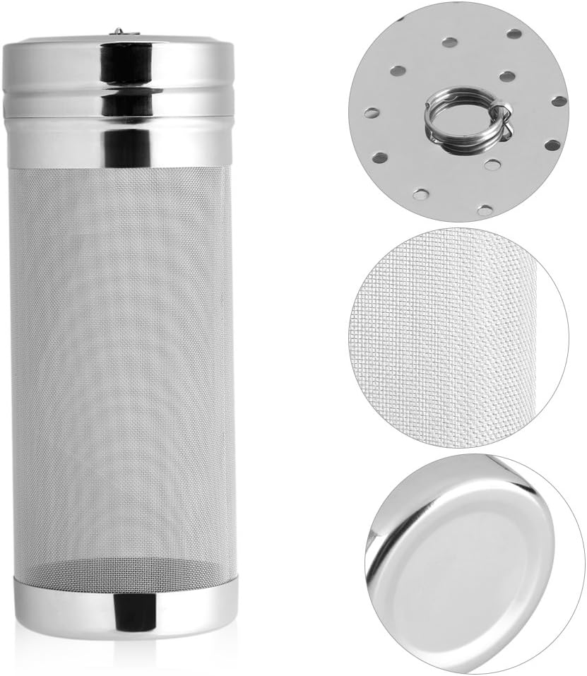 Stainless Steel Mesh Beer Filter, 300 MICRONs Brew Filter, Dry Filter, Hop STRAINser Cartridge for Homebrew Beer and