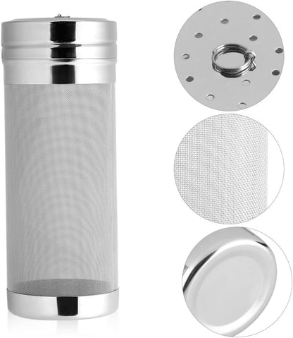 Stainless Steel Mesh Beer Filter, 300 MICRONs Brew Filter, Dry Filter, Hop STRAINser Cartridge for Homebrew Beer and