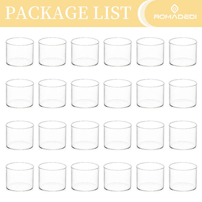 Wedding Votive Tea Light Holders - Mini Clear Glass Tealight Candle Holder as Candlelit Dinner Party Events Birthday Reception Centerpiece Decor Accessories, 20+Extra 4